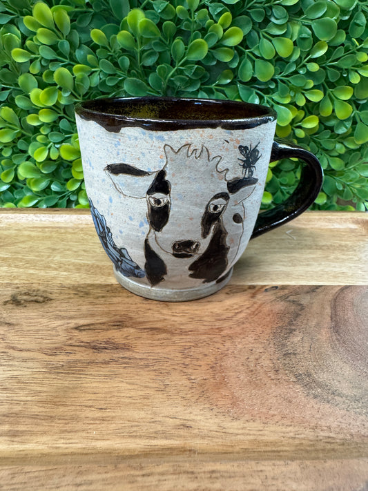 Sweet Cow with Hydrangeas Mug